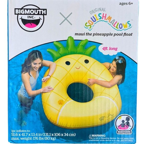 BigMouth, Squishmallows Maui the Pineapple Pool Float, 51.6" x 41.7" x 13.4" - Picture 1 of 9